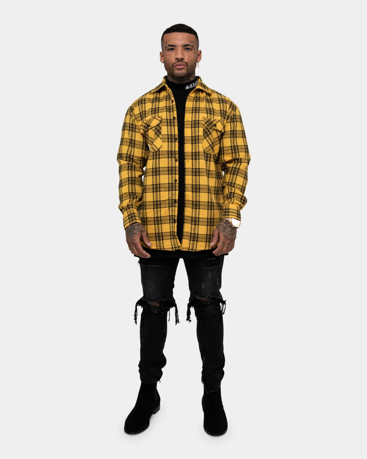 Saint Morta Flow Long Sleeve Flannel Shirt Yellow/Black 3 Saint Morta Flow Long Sleeve Flannel Shirt Yellow/Black