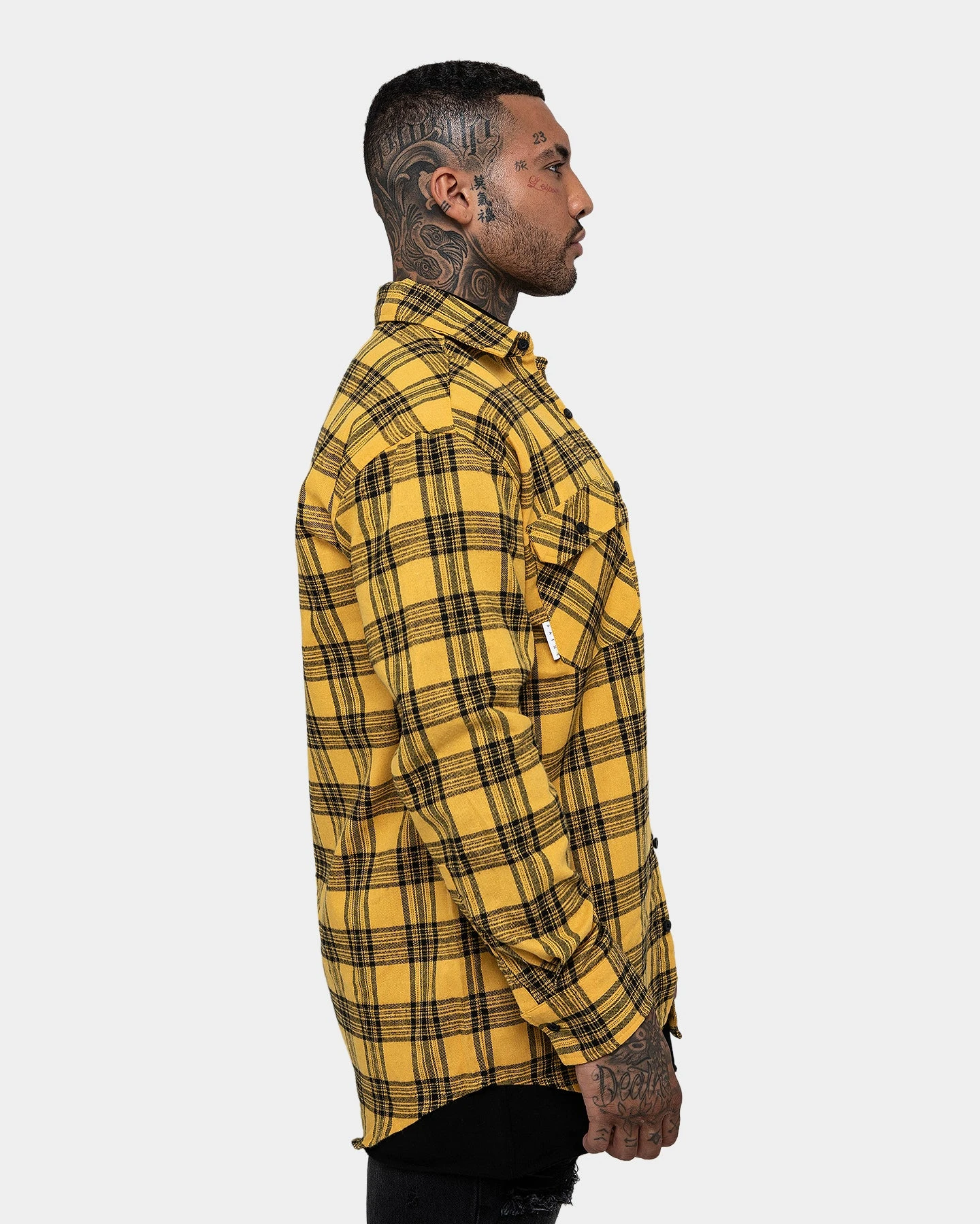 Saint Morta Flow Long Sleeve Flannel Shirt Yellow/Black 6 Saint Morta Flow Long Sleeve Flannel Shirt Yellow/Black - Image 4