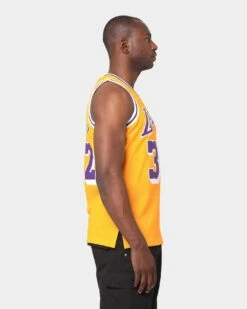Mitchell & Ness Los Angeles Lakers Magic Johnson '84-'85 #32 Swingman Jersey Yellow -Champioe Style 02017348 YY001 mens 0050