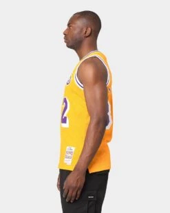 Mitchell & Ness Los Angeles Lakers Magic Johnson '84-'85 #32 Swingman Jersey Yellow -Champioe Style 02017348 YY001 mens 0060