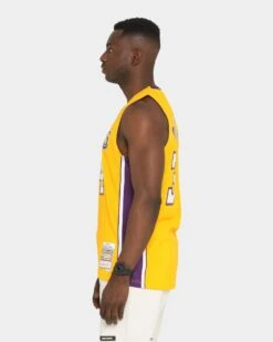 Mitchell & Ness Los Angeles Lakers Shaquille O'Neal '99-'00 #34 Swingman Jersey Yellow/Purple -Champioe Style 02018171 YY031 mens 0070 05965991 46f4 42ed 8239 c73d8caaa05b