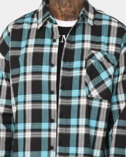 Saint Morta Prima Flannel Shirt Cyan 11 Saint Morta Prima Flannel Shirt Cyan -Champioe Style 02020574 YC842 mens 0030