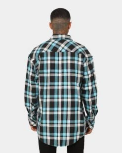 Saint Morta Prima Flannel Shirt Cyan 12 Saint Morta Prima Flannel Shirt Cyan -Champioe Style 02020574 YC842 mens 0040