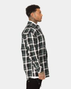 Saint Morta Prima Long Sleeve Flannel Shirt Stadium Green -Champioe Style 02020574 YS327 mens 0060