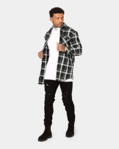 Saint Morta Prima Long Sleeve Flannel Shirt Stadium Green -Champioe Style 02020574 YS327 mens 0080