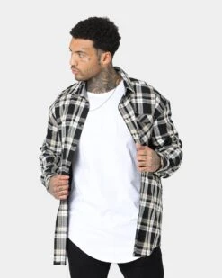 Saint Morta Prima Long Sleeve Flannel Shirt Stone/Black