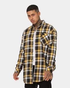 Champioe Style 9 Saint Morta Prima Long Sleeve Flannel Shirt Yellow