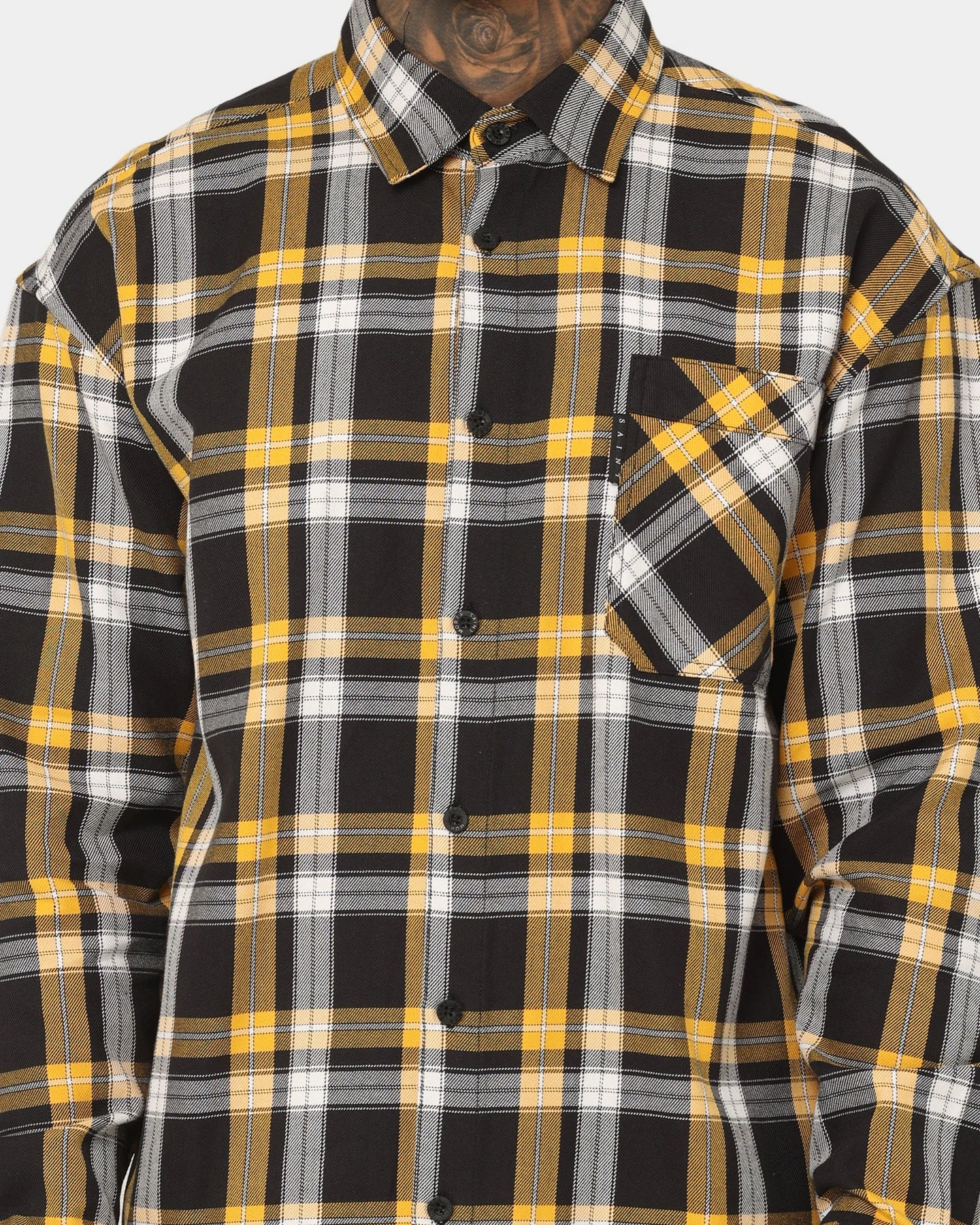 Saint Morta Prima Long Sleeve Flannel Shirt Yellow 5 Saint Morta Prima Long Sleeve Flannel Shirt Yellow - Image 3