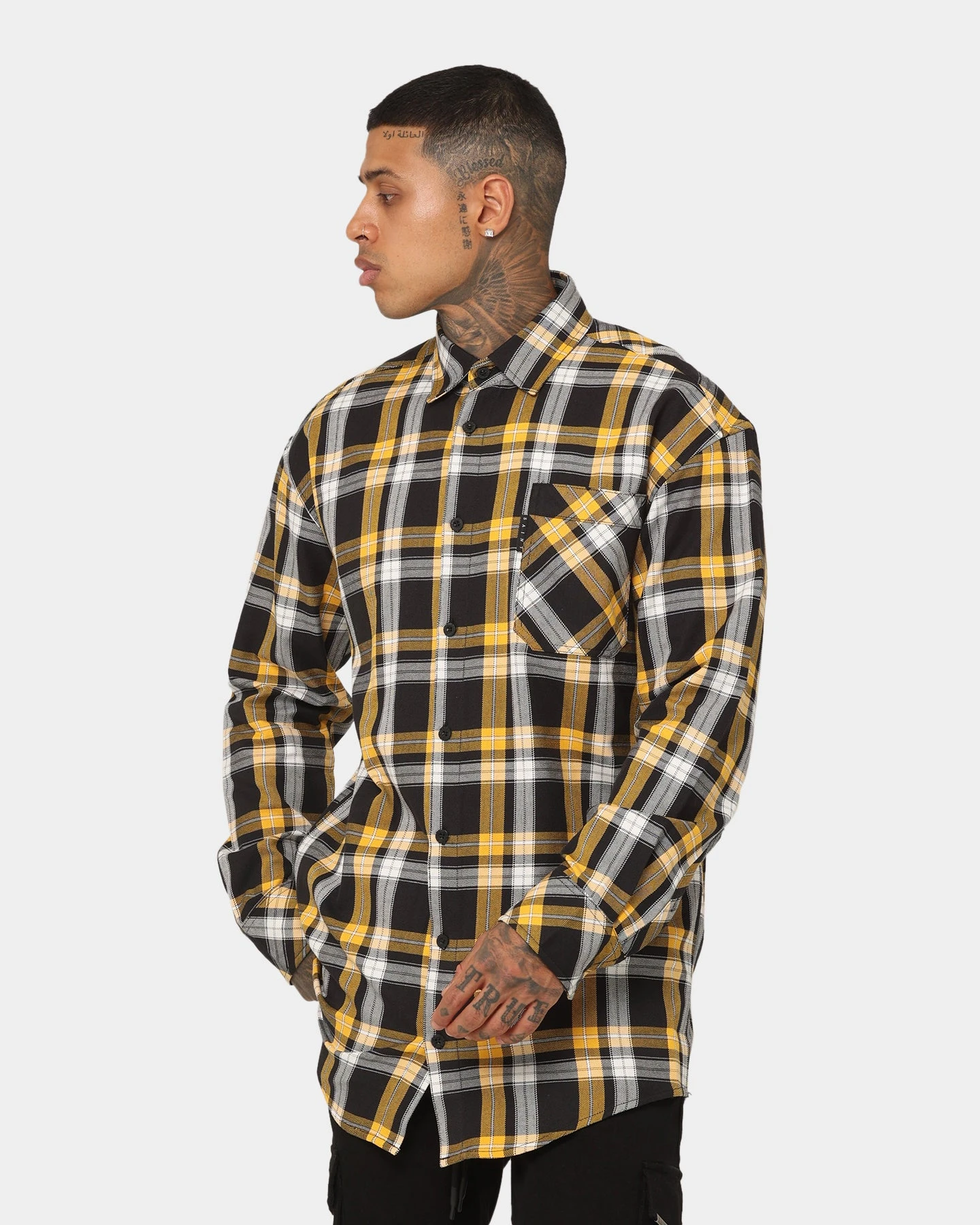 Saint Morta Prima Long Sleeve Flannel Shirt Yellow 8 Saint Morta Prima Long Sleeve Flannel Shirt Yellow - Image 6