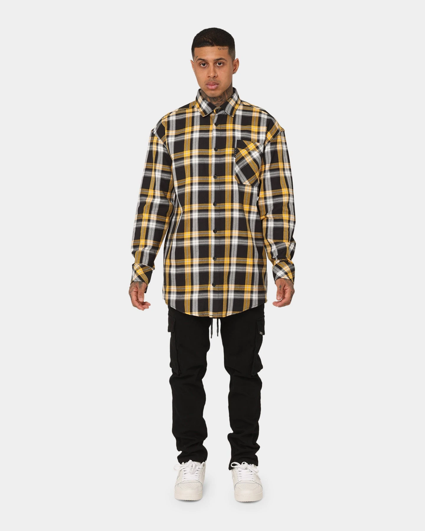 Saint Morta Prima Long Sleeve Flannel Shirt Yellow 9 Saint Morta Prima Long Sleeve Flannel Shirt Yellow - Image 7