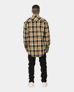 Saint Morta Prima Long Sleeve Flannel Shirt Yellow 17 Saint Morta Prima Long Sleeve Flannel Shirt Yellow -Champioe Style 02020574 YY001 mens 0080