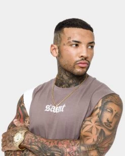 Saint Morta Era Sport Muscle T-Shirt Dark Brown -Champioe Style 02023977 YD051 mens 030