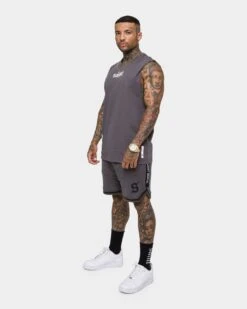 Saint Morta Era Sport Muscle T-Shirt Dark Grey/White -Champioe Style 02023977 YD055 mens 0020