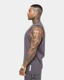 Saint Morta Era Sport Muscle T-Shirt Dark Grey/White -Champioe Style 02023977 YD055 mens 0050