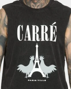 Carré Le Coq Classique Muscle T-Shirt Washed Black -Champioe Style 02026678 YW607 mens 0040