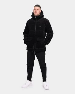 Carré College Cord Puffer Jacket Black -Champioe Style 02028315 YB001 mens 0070