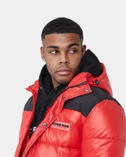 Carré Bossman Puffer Jacket Red/Black -Champioe Style 02029852 YR010 mens 00030