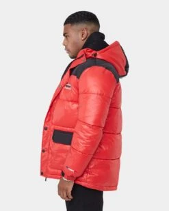 Carré Bossman Puffer Jacket Red/Black -Champioe Style 02029852 YR010 mens 00060