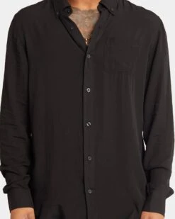 XXIII Crete Long Sleeve Button Up Shirt Black -Champioe Style 02031594 YB001 mens 030