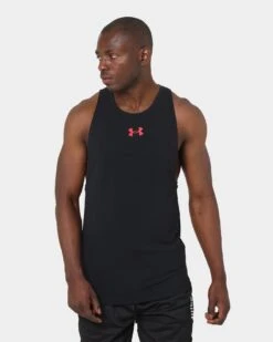 Under Armour Baseline Cotton Tank Black/Red/Red