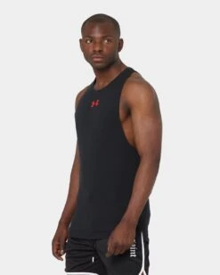Under Armour Baseline Cotton Tank Black/Red/Red -Champioe Style 02031600 YB309 mens 0060
