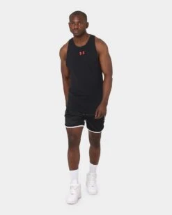 Under Armour Baseline Cotton Tank Black/Red/Red -Champioe Style 02031600 YB309 mens 0080