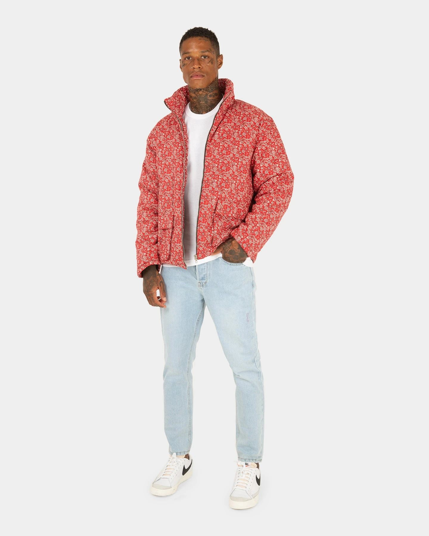 XXIII Paisley Puffer Jacket Red 4 XXIII Paisley Puffer Jacket Red - Image 2
