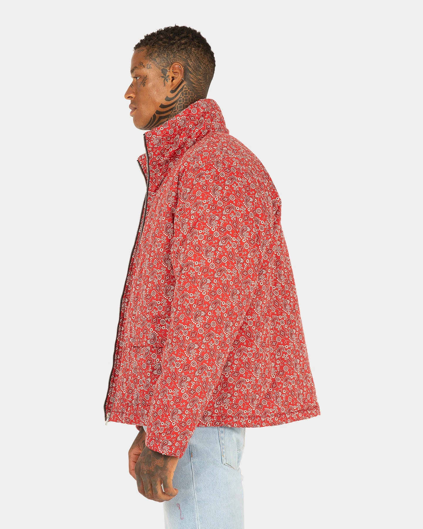 XXIII Paisley Puffer Jacket Red 8 XXIII Paisley Puffer Jacket Red - Image 6