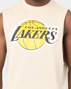 Mitchell & Ness Los Angeles Lakers Team Tonal Logo Muscle Singlet Clay -Champioe Style 02032208 YC516 mens 0030