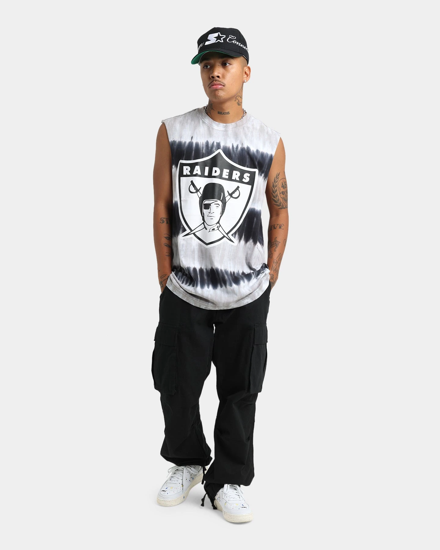 Mitchell & Ness Raiders NFL Tie Dye Vintage Muscle Black Dye 4 Mitchell & Ness Raiders NFL Tie Dye Vintage Muscle Black Dye - Image 2