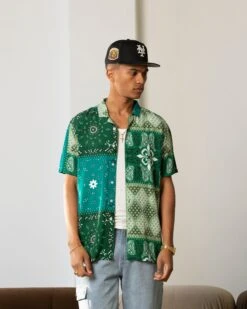 Carre Bandana Ultra Button Up Shirt Green