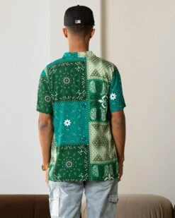 Carre Bandana Ultra Button Up Shirt Green -Champioe Style 02032422 YG600 mens 0006