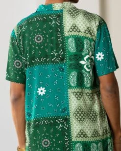 Carre Bandana Ultra Button Up Shirt Green -Champioe Style 02032422 YG600 mens 0007