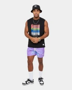 Carre Rainbow Muscle T-Shirt Black -Champioe Style 02032436 YB001 mens 0080