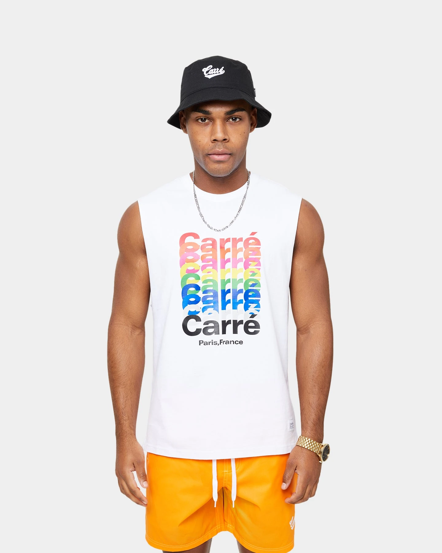 Carre Rainbow Muscle T-Shirt White 3 Carre Rainbow Muscle T-Shirt White