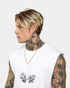 Saint Morta Lover Oversized Muscle Tank White -Champioe Style 02032476 YW100 mens 0060