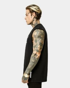 Saint Morta Workshop Oversized Muscle T-Shirt Black/White -Champioe Style 02032483 YB012 mens 0050