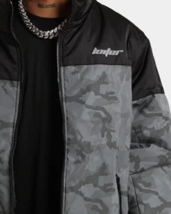 Loiter Split Spectrum Puffer Jacket Black/Camo 3M -Champioe Style 02032501 YB950 mens 0040