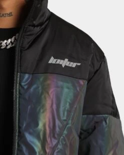 Loiter Split Spectrum Puffer Reflective Jacket Black/Multi 3M -Champioe Style 02032501 YB951 mens 0040