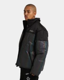 Loiter Split Spectrum Puffer Reflective Jacket Black/Multi 3M -Champioe Style 02032501 YB951 mens 0070