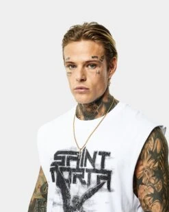 Saint Morta Angel Of Death Vintage Muscle T-Shirt White -Champioe Style 02032998 YW100 mens 0060