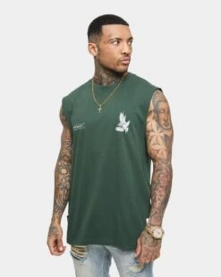 Saint Morta Doves Vintage Muscle T-Shirt Dark Green