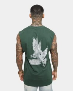 Saint Morta Doves Vintage Muscle T-Shirt Dark Green -Champioe Style 02033001 YD009 mens 050