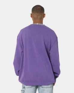 Mitchell & Ness Los Angeles Lakers Road To Victory Crewneck Faded Dark Purple -Champioe Style 02034571 YF156 mens 0040