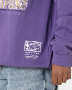 Mitchell & Ness Los Angeles Lakers Road To Victory Crewneck Faded Dark Purple -Champioe Style 02034571 YF156 mens 0080