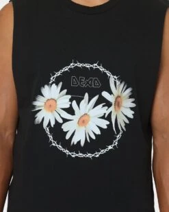 Dead Studios Daisy Chain Muscle T-Shirt Black/White/Yellow -Champioe Style 02035353 YB001 mens 0030