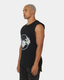 Dead Studios Daisy Chain Muscle T-Shirt Black/White/Yellow -Champioe Style 02035353 YB001 mens 0060