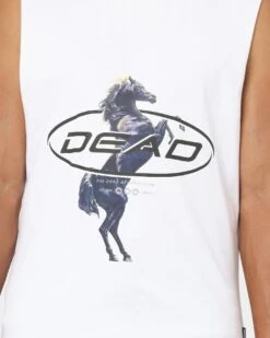 Dead Studios Till We Ride Muscle T-Shirt White/Black -Champioe Style 02035359 YW110 mens 0030