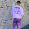 Loiter Born Of Pain Crewneck Purple Tie Dye -Champioe Style 02035422 YP202 mens 0005