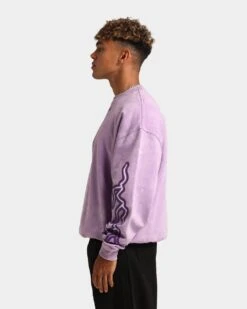 Loiter Born Of Pain Crewneck Purple Tie Dye -Champioe Style 02035422 YP202 mens 0060